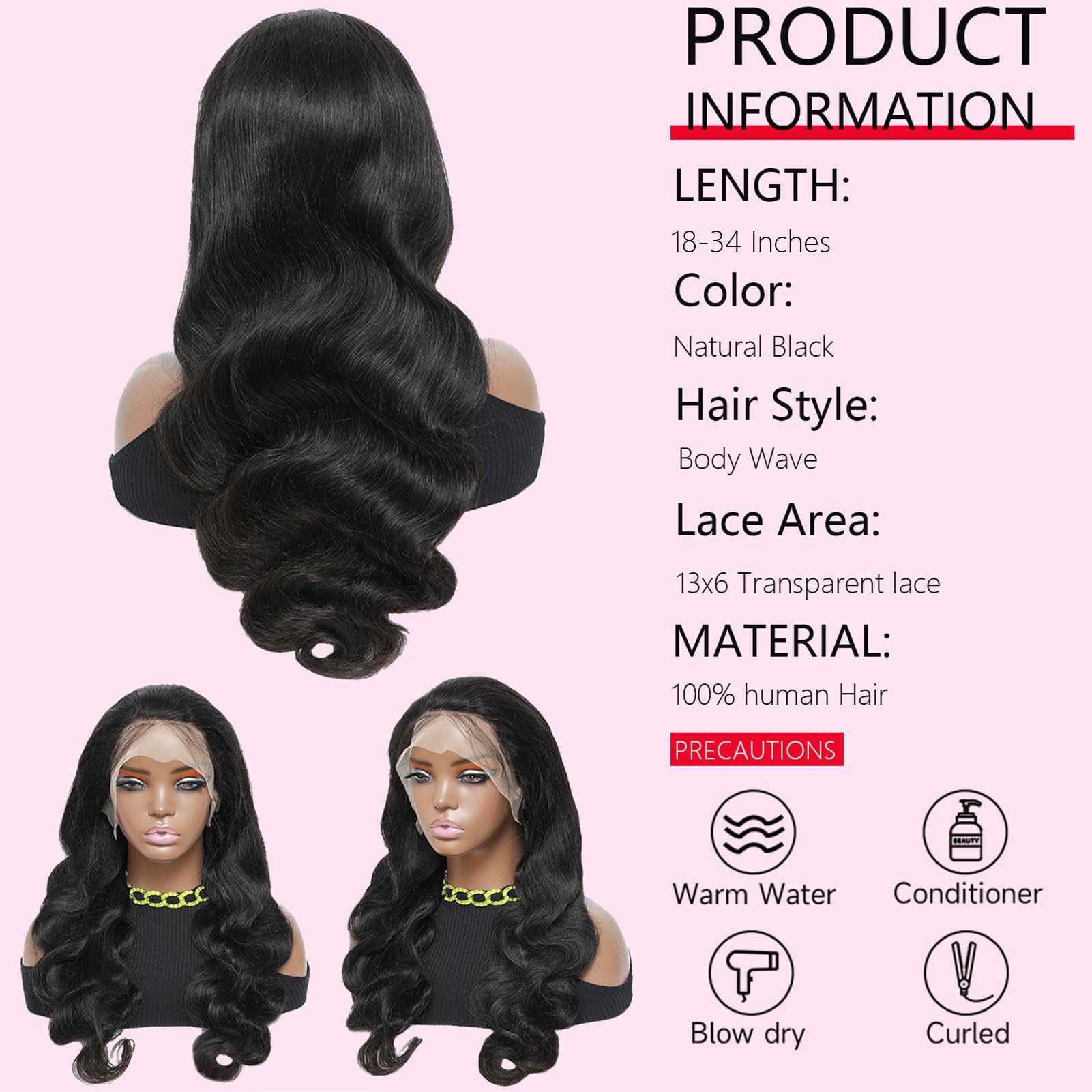13x6 Lace Front Wigs Human Hair 28 Inch Body Wave 200% Density Pre Plucked with Baby Hair for Black Women | Natural Black Color | Perfect for Daily Wear, Parties, Cosplay & Special Occasions