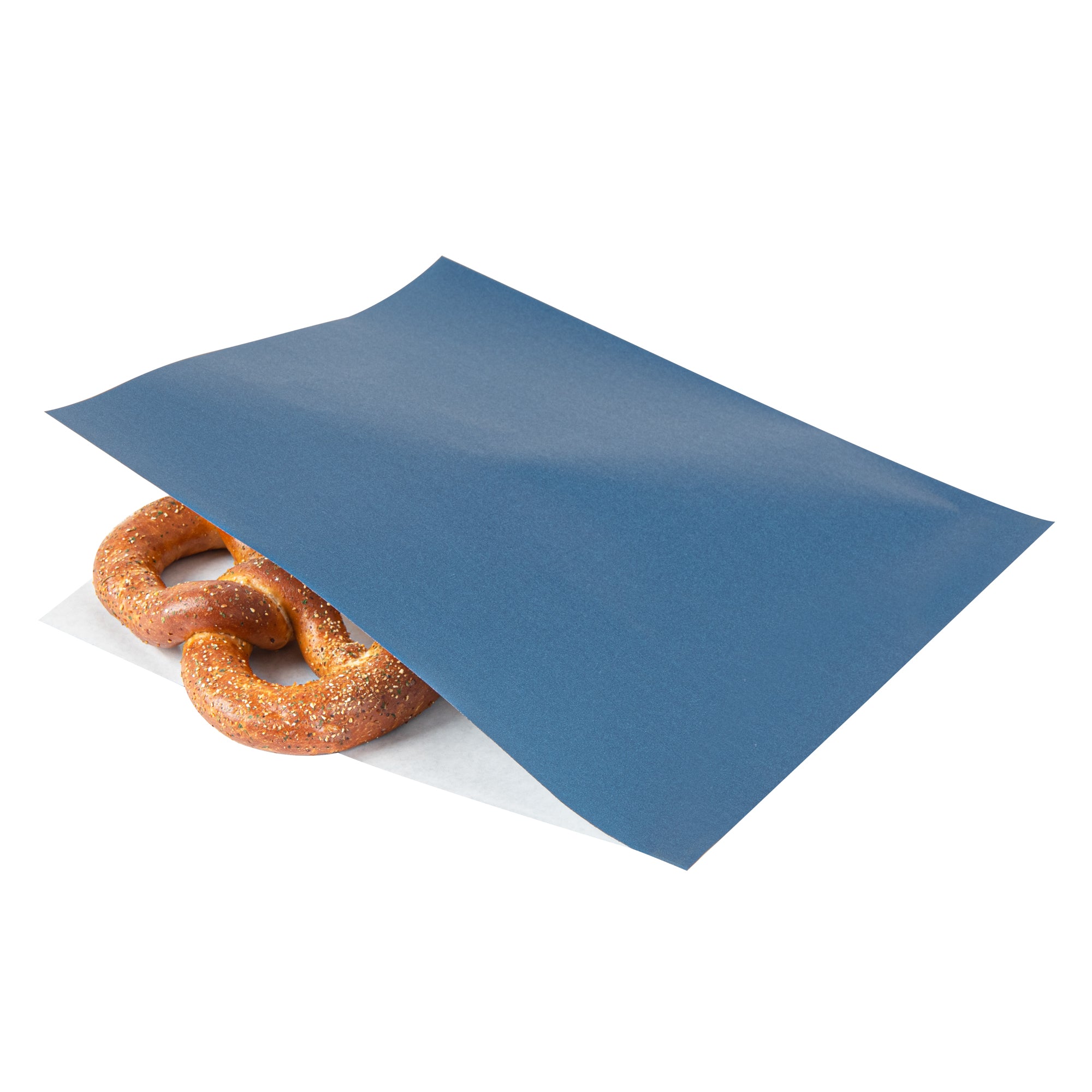 Midnight Blue Greaseproof Double Open Paper Bags - 10 x 9 Inches, 100 Count Box - Perfect for Bakery, Takeout & Food Storage