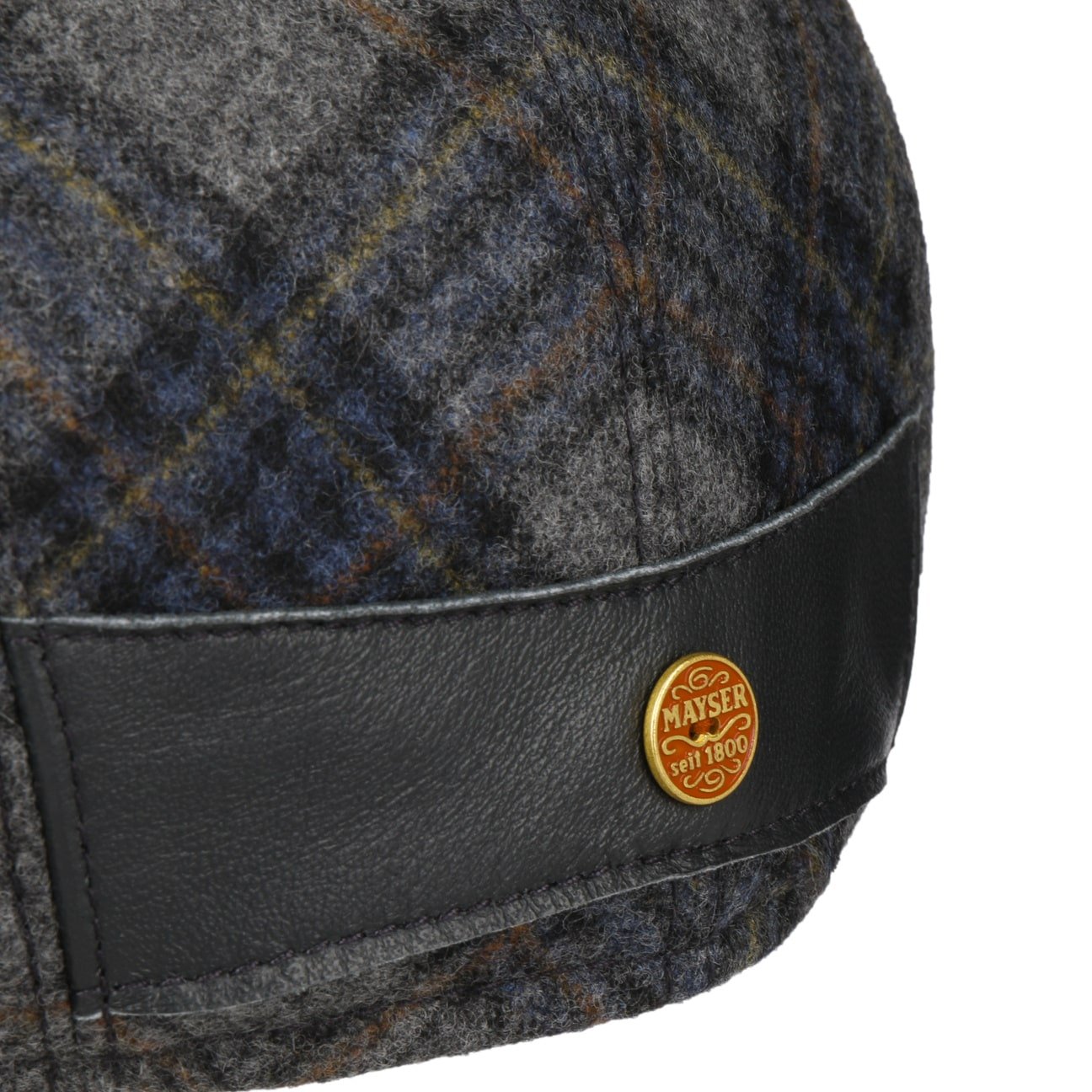 Lennart Shetland Check Flat Cap by Mayser - Classic Wool Men's Hat for Autumn & Winter - Perfect for Outdoor Activities, Travel, and Casual Wear