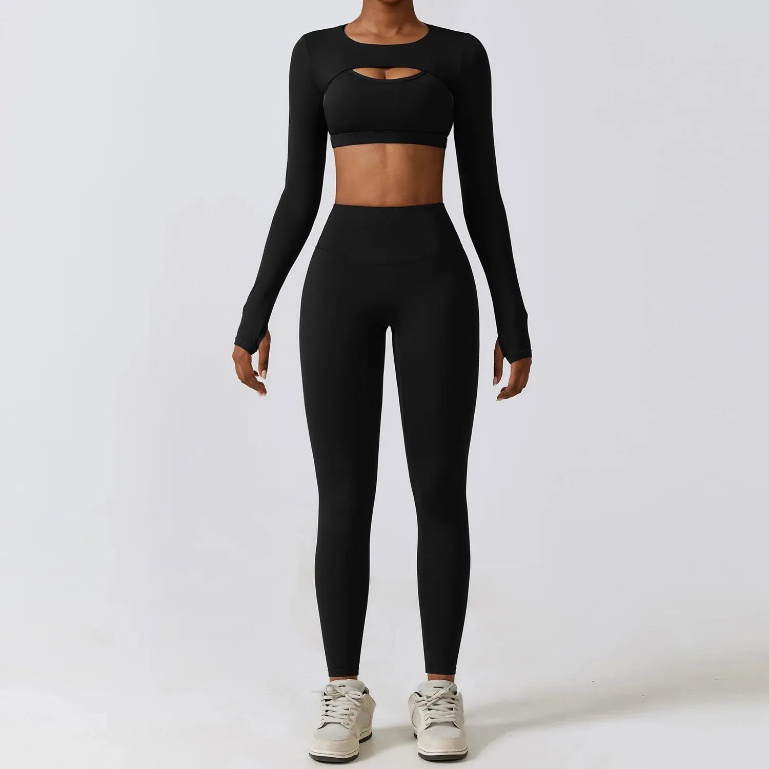 Women's 2/3-Piece Workout Outfits - High Waist Yoga Pants & Stretch Sports Bra Set - Gym, Running & Fitness Activewear - Perfect for Yoga, Pilates & Home Workouts