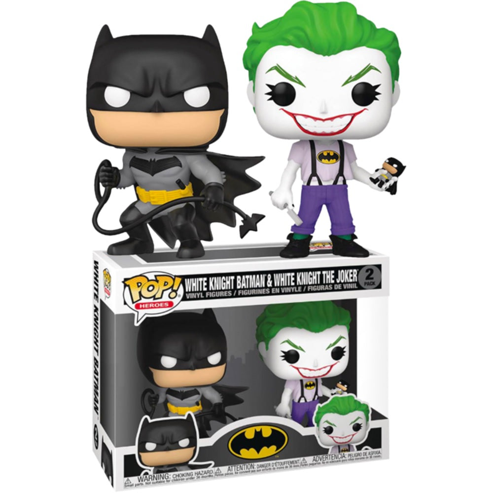 Funko Pop DC Heroes 2-Pack: White Knight Batman & Joker - Collectible Vinyl Figures for Fans & Gift Ideas