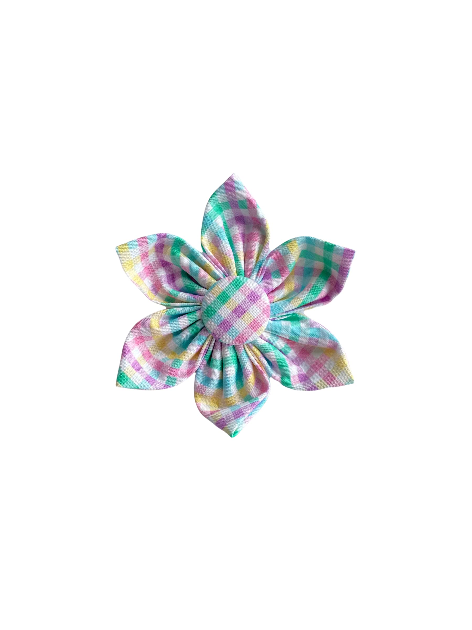 Easter Gingham Dog Collar Flower Accessory - Cute Floral Pet Bandana for Small & Large Dogs - Perfect for Easter, Spring Photos & Special Occasions
