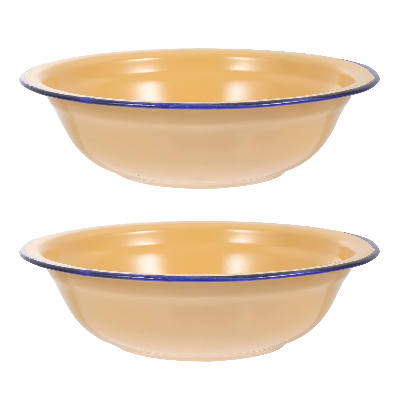 UPKOCH 2-Pack Vintage Enamel Bowls - Thickened Soup Dishes, Durable Enamel Tableware Set for Kitchen, Camping & Picnic Use