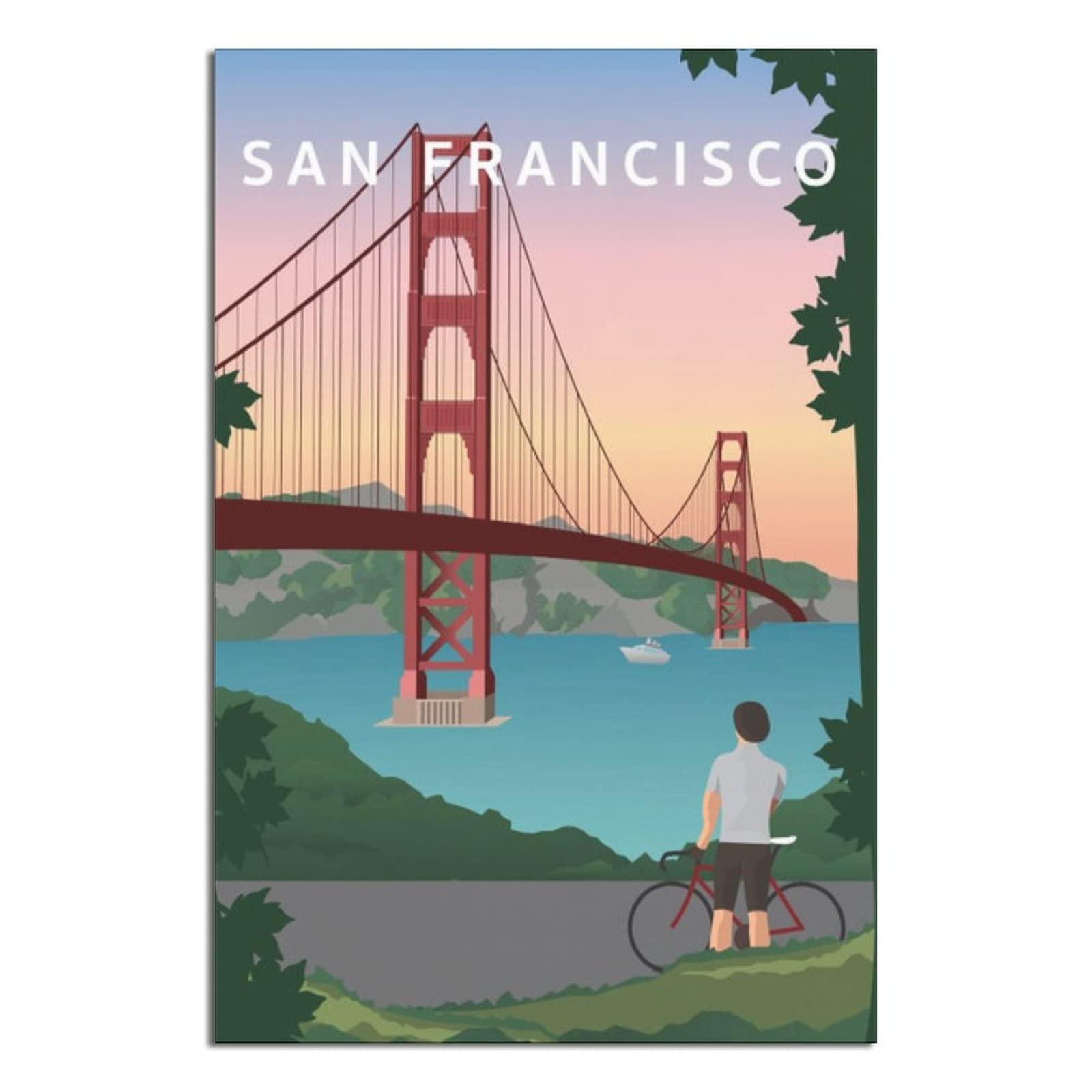 Vintage San Francisco Travel Poster - Canvas Wall Art Decor for Bedroom, Living Room & Office - Perfect Gift for Travel Lovers & Home Decoration