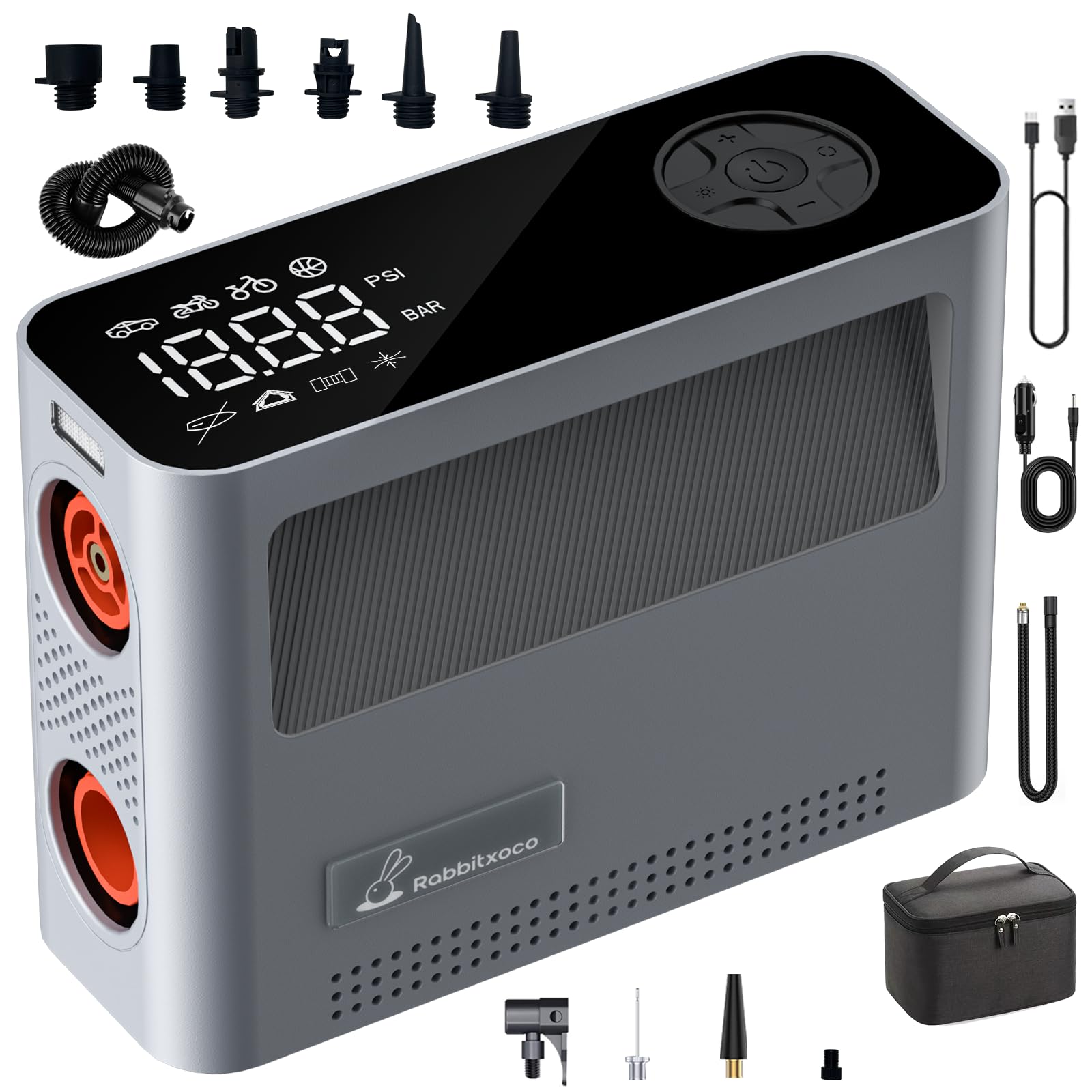 High-Pressure Electric SUP Air Pump - 10 Pump Modes, 500L/min Flow, 4X Speeds | Portable Air Compressor for Inflating Tires, Stand Up Paddle Boards, Kayaks, Air Mattresses & Tents | Fast Inflation for Outdoor Adventures, Camping & Water Sports