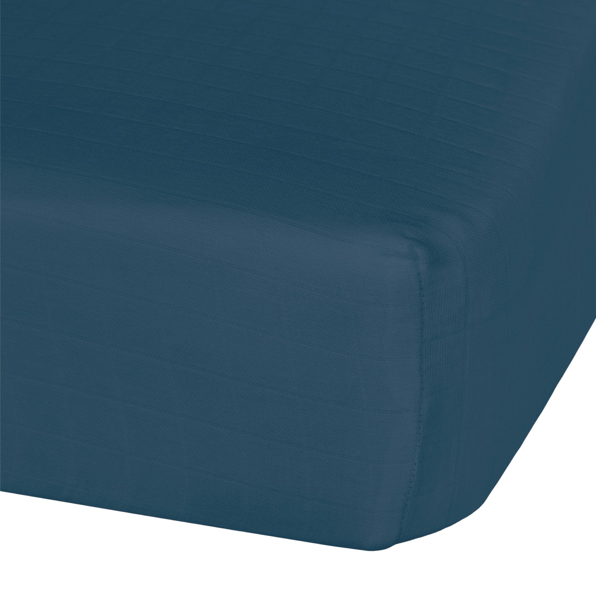 Premium Cotton Muslin Fitted Crib Sheet - Navy Blue - Soft Breathable Baby Bedding for Nursery, Daycare & Travel - Standard Crib & Toddler Bed Size