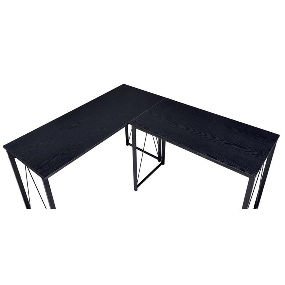 Acme Zaidin Black Wooden Rectangle Writing Desk with Metal Sled Base - Perfect for Home Office, Study Room & Small Spaces