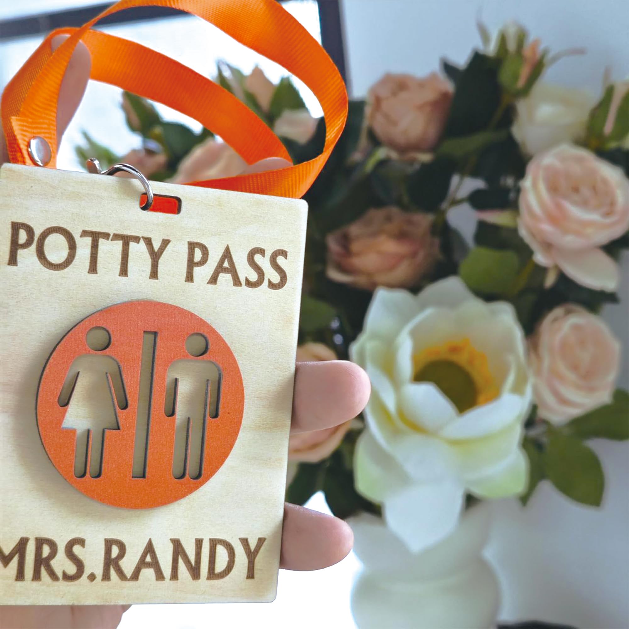 Custom Wooden Hall Passes for Students - Personalized Classroom Pass Set of 2 - School Bathroom, Library, Office & Hallway Pass - Perfect for Teachers & Administrators | Great for Classroom Management & Student Safety