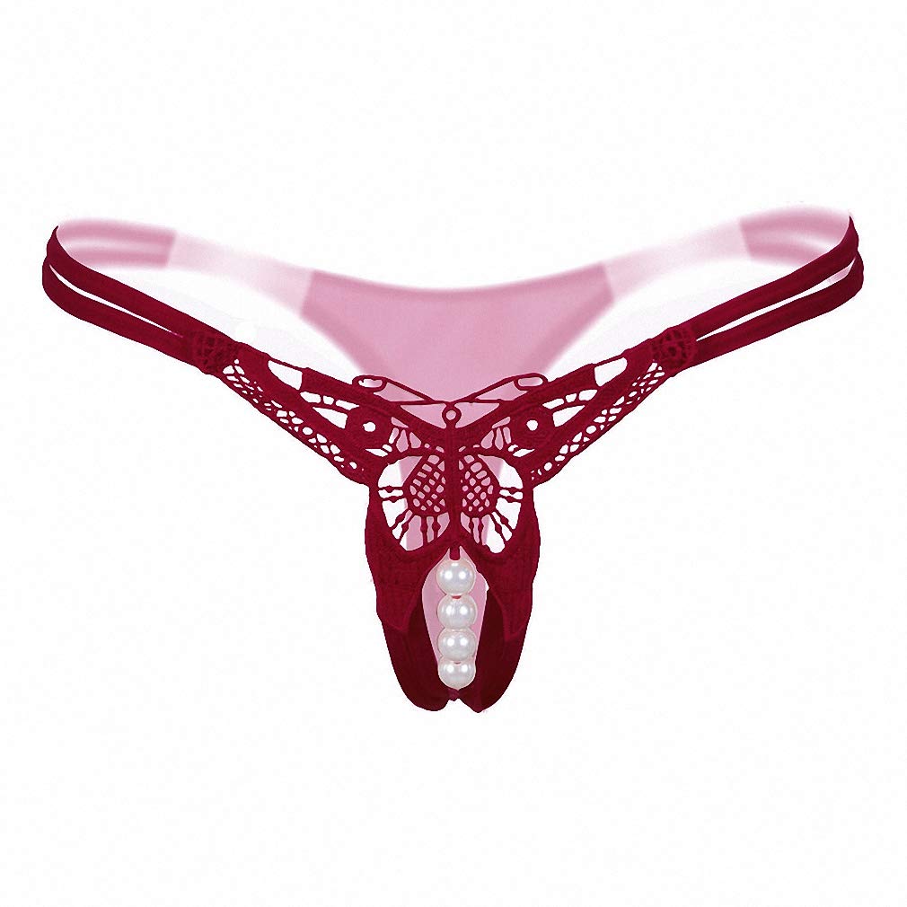 Sexy Pearl String Lace Panties for Women - Hollow Out Seamless G-String Thong Underwear | Perfect for Date Night, Lingerie Gift & Sensual Moments