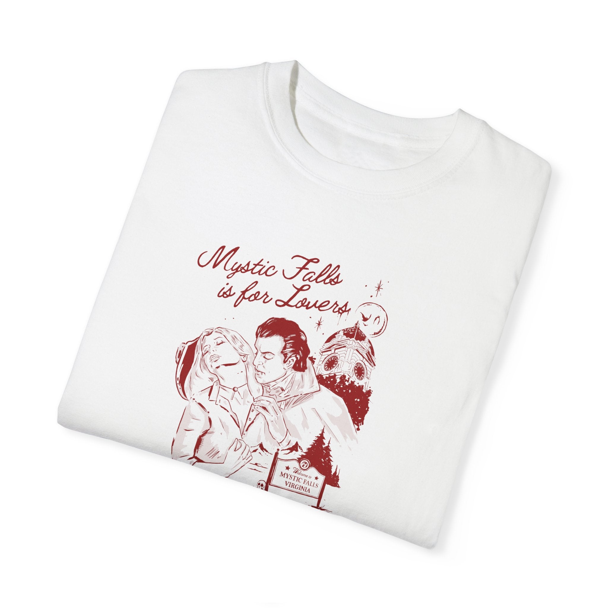 Mystic Falls is For Lovers T-Shirt | Vampire Diaries Inspired Graphic Tee | Perfect for TV Show Fans, Couples & Supernatural Lovers