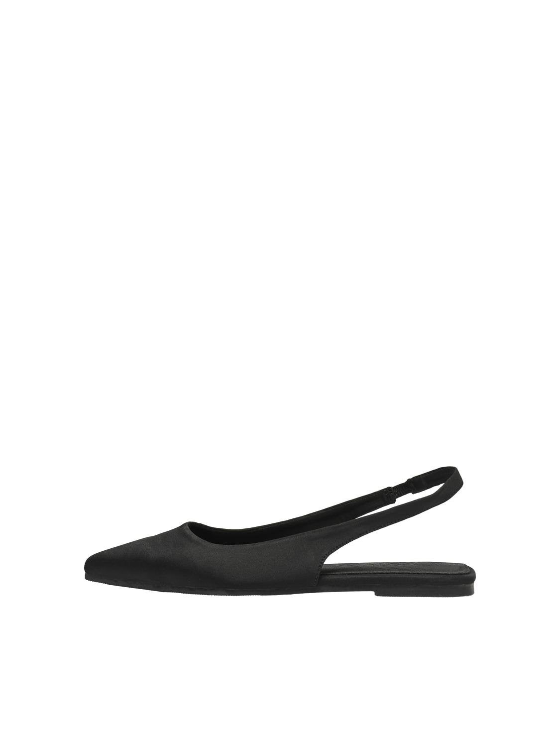 Laurna Ballerina Slingback Shoes for Women - Comfortable Black Ballet Flats with Adjustable Strap | Perfect for Work, Office, and Casual Outfits