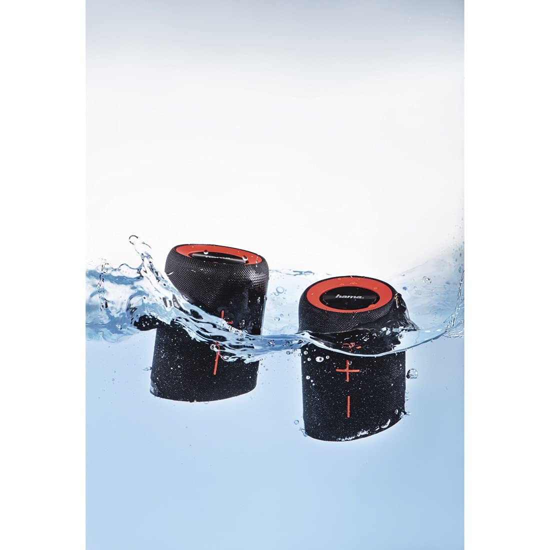Hama Soundcup-D 20W Portable Bluetooth Speaker - Wireless Stereo Speaker with 20W Power, IPX7 Waterproof & Shockproof, 100-2000Hz Frequency, 4Ω Impedance (Black) - Perfect for Outdoor, Beach, Camping, Travel, Home, Poolside, Backyard BBQs, Hiking, Gym, Shower & Office Use - Best Gift for Music Lovers - Ideal for Parties, Workouts, and Relaxation - Great for Pool Parties, Beach Getaways, Camping Trips, Home Entertainment & Outdoor Adventures