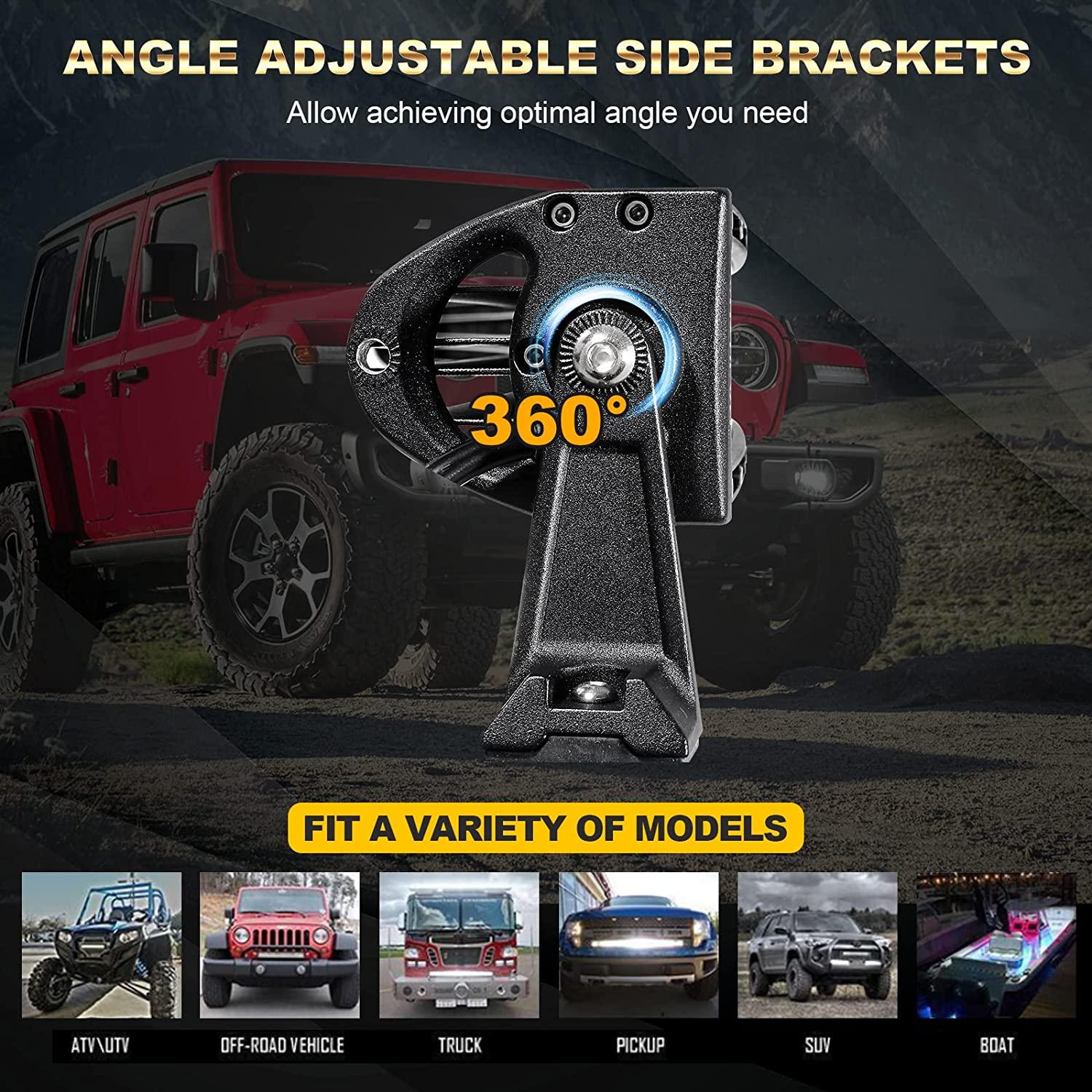 42 Inch 5D Series LED Light Bar with Roof Windshield Mounting Bracket - Compatible with 2014-2019 Can Am Commander 1000 & 800 Models - Off-Road, Truck, ATV, UTV Lighting Upgrade for Night Driving & Adventure