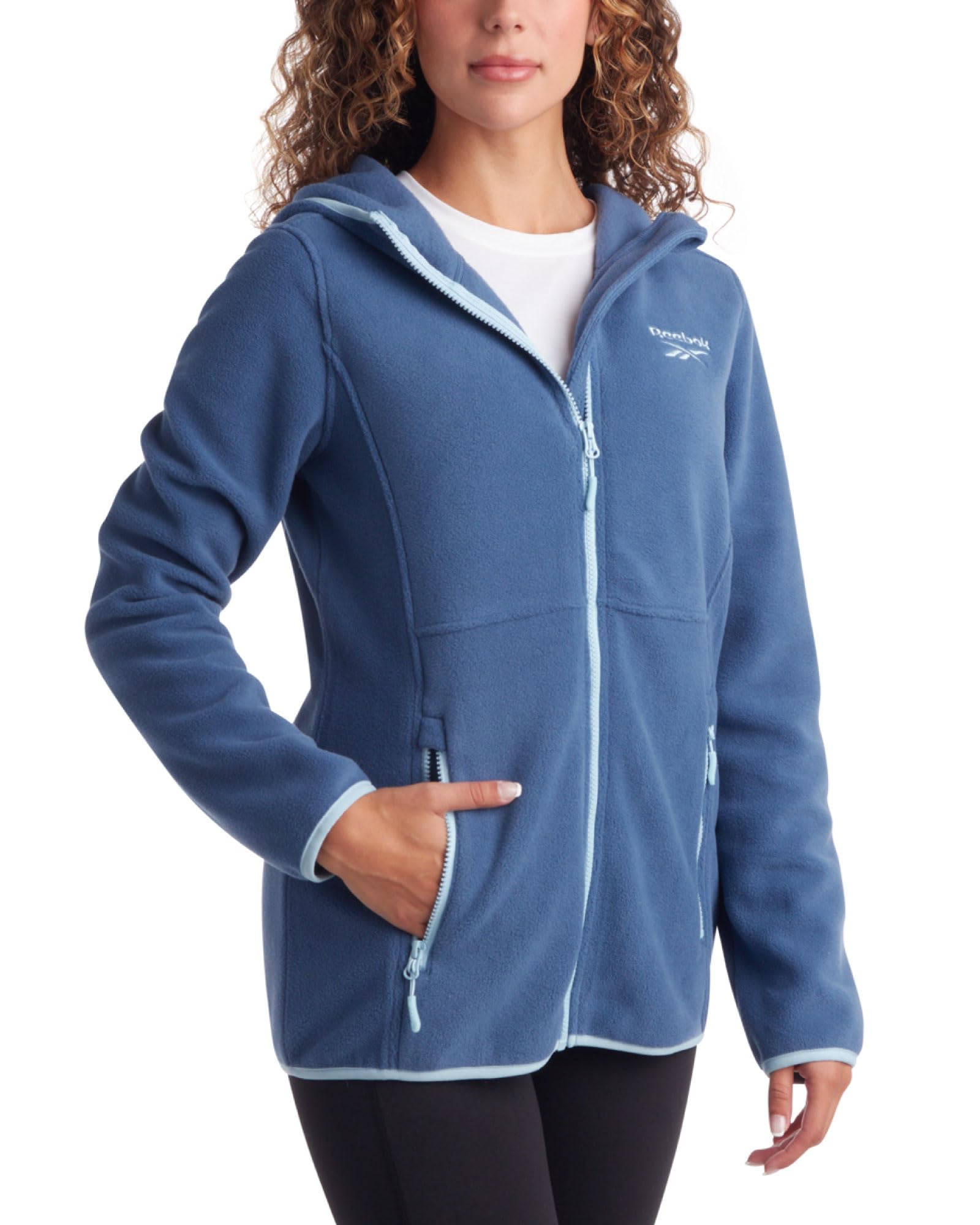 Reebok Women's Polar Fleece Jacket - Lightweight Sweatshirt Coat for Running, Hiking & Outdoor Activities (Sizes S-XL)