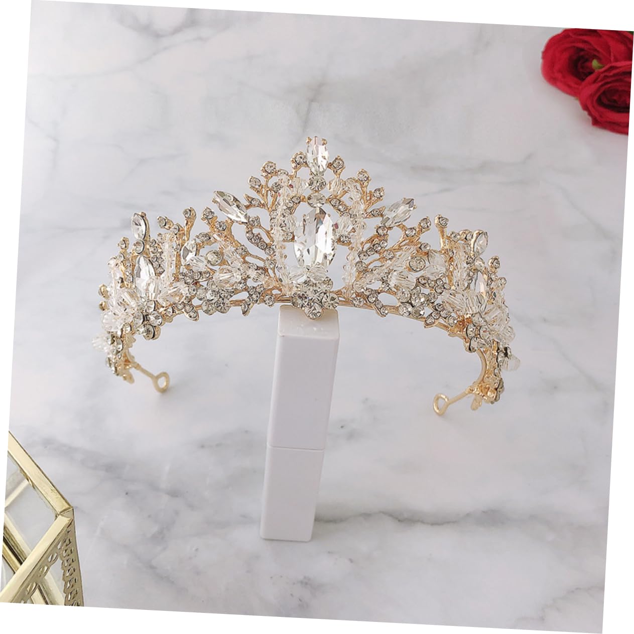 2 Pcs Silver Crystal Crown Tiaras for Women - Rhinestone Bridal Headpiece for Wedding, Prom & Special Occasions | Elegant Alloy Hair Accessories for Bride, Party & Ceremony Events
