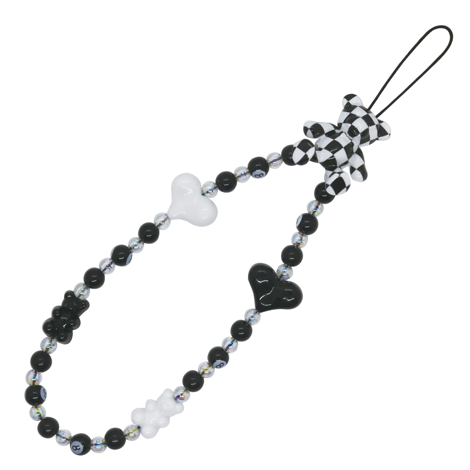 Cute Heart Phone Charm - Fashionable Acrylic Bead Phone Lanyard with Anti-Lost Chain for Women | Perfect Gift for Valentines Day, Birthday & Everyday Carry