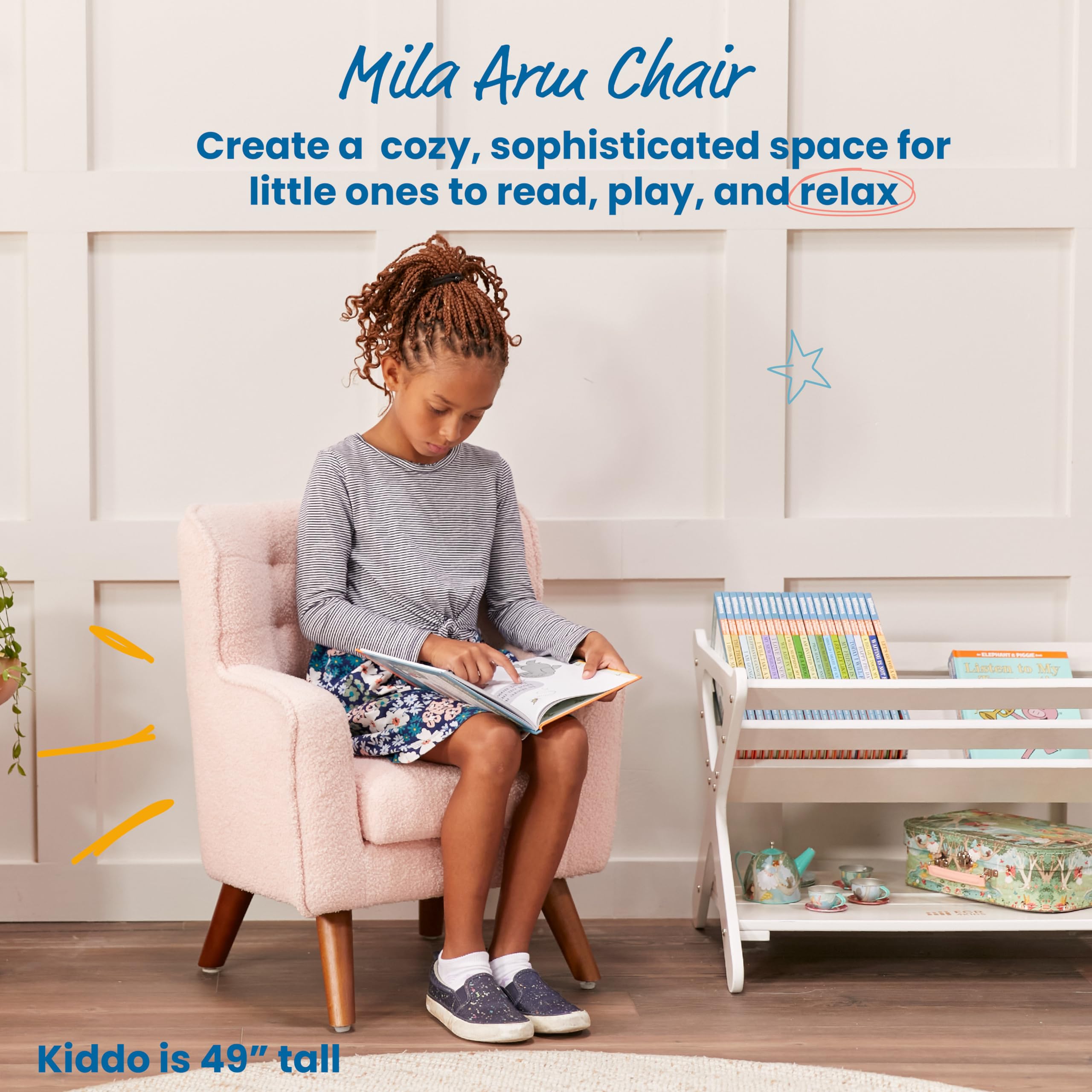 ECR4Kids Mila Arm Chair for Kids - Sturdy & Comfortable Pink Children's Chair for Classroom, Playroom & Bedroom - Toddler Furniture with Armrests
