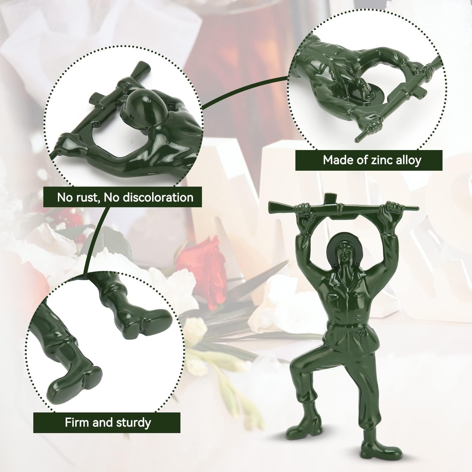 2 PCS Green Army Man Bottle Opener - Funny 3D Mini Soldier Beer & Wine Bottle Opener - Durable Beverage Opener for Bartenders - Perfect for Parties, BBQs, and Home Bars (Compatible with Coke, Beer & Wine Bottles)