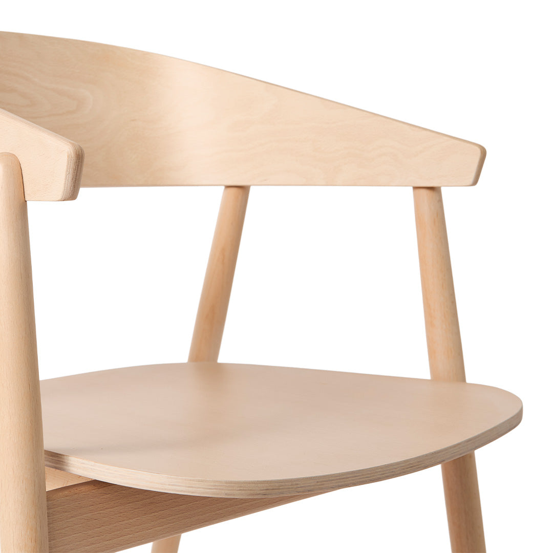 BY Kato AC2 Side Chair - Modern Wooden Dining Chair with Upholstered Seat - Perfect for Kitchen, Dining Room, and Office Workspace
