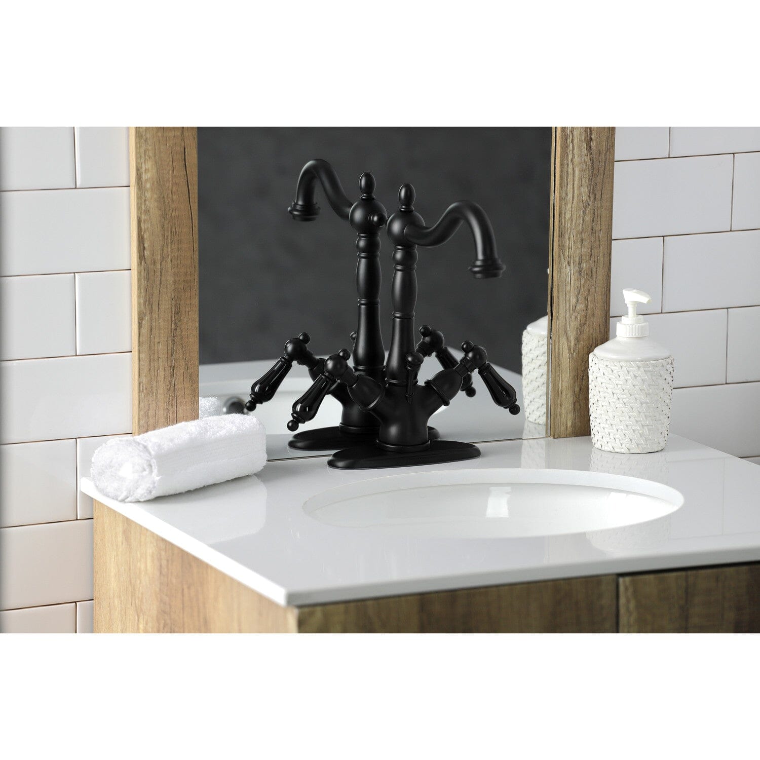 Duchess Double Handle 1 or 3 Hole Deck Mount 4 Inch Centerset Bathroom Faucet with Brass Pop Up Drain - Elegant Brass Finish for Bathroom Sink - Perfect for Modern Home Renovation and Bathroom Upgrades