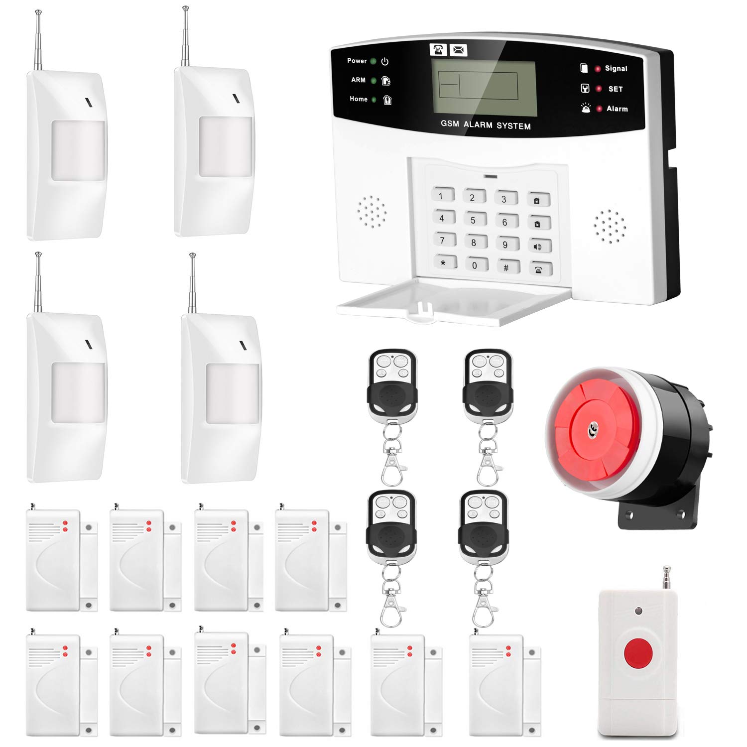 High Efficiency 99+8 Zone Wireless GSM Home Security Alarm System with Automatic Alerts, SMS Notifications & Remote Control - Ideal for Burglar Detection & Smart Home Protection