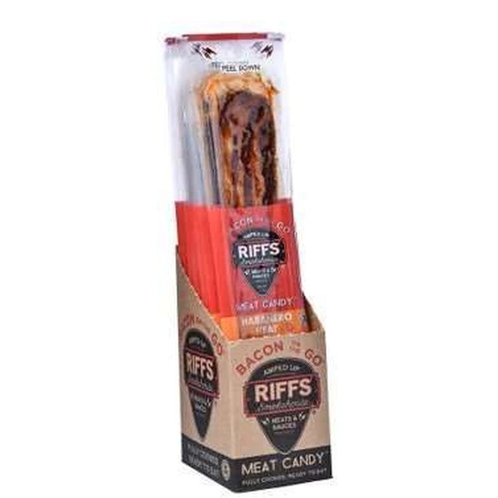 Riffs Smokehouse Habanero Meat Candy - Spicy Beef Jerky Snacks (12-Pack Case) - Perfect for Camping, Road Trips & Office Snacking