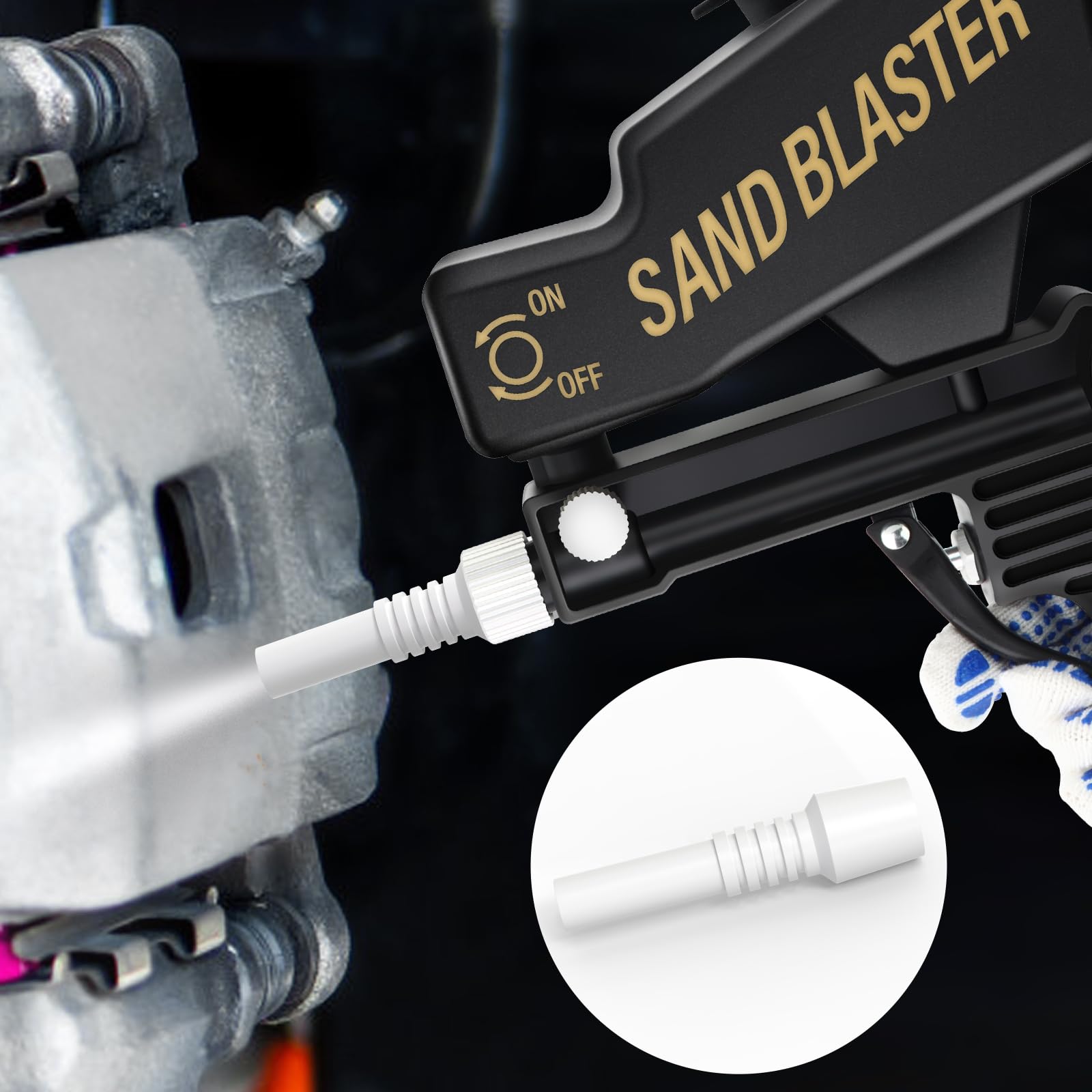 10mm 4pcs Sand Blaster Replacement Ceramic Nozzles - High Pressure White Ceramic Rust Removal Sandblast Nozzle for Sandblasting Machines - Perfect for Metal Cleaning, Surface Preparation & Paint Removal
