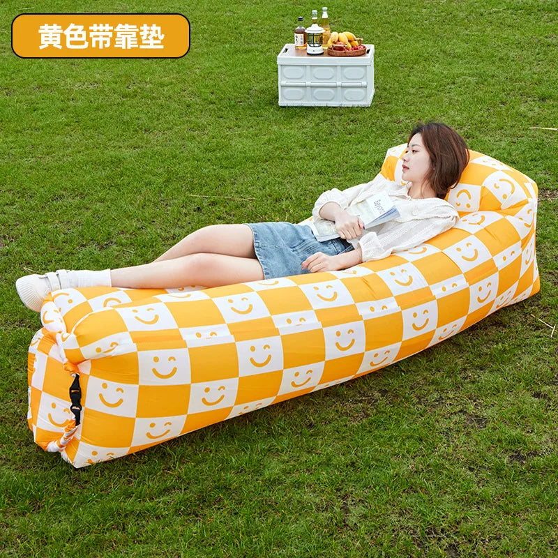 Inflatable Lounger Air Sofa Chair - Portable Outdoor Couch for Camping, Beach, Picnics & Travel | Lightweight & Compact for Easy Carry | Perfect for Relaxing in Backyard, Park or Poolside