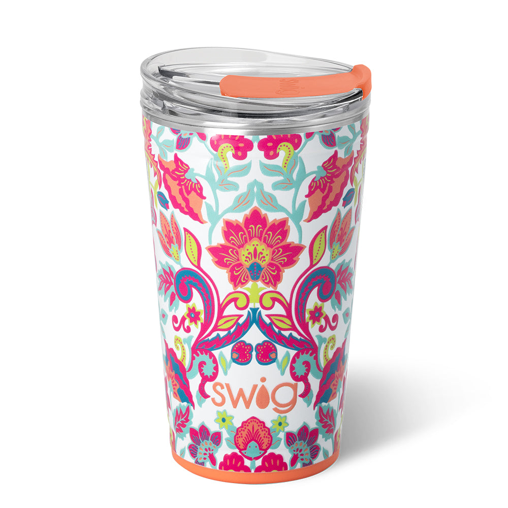 24oz Flourish Party Cup - Bulk Disposable Plastic Cups for Parties, Events & Celebrations - Perfect for Cocktails, Mocktails & Beverages