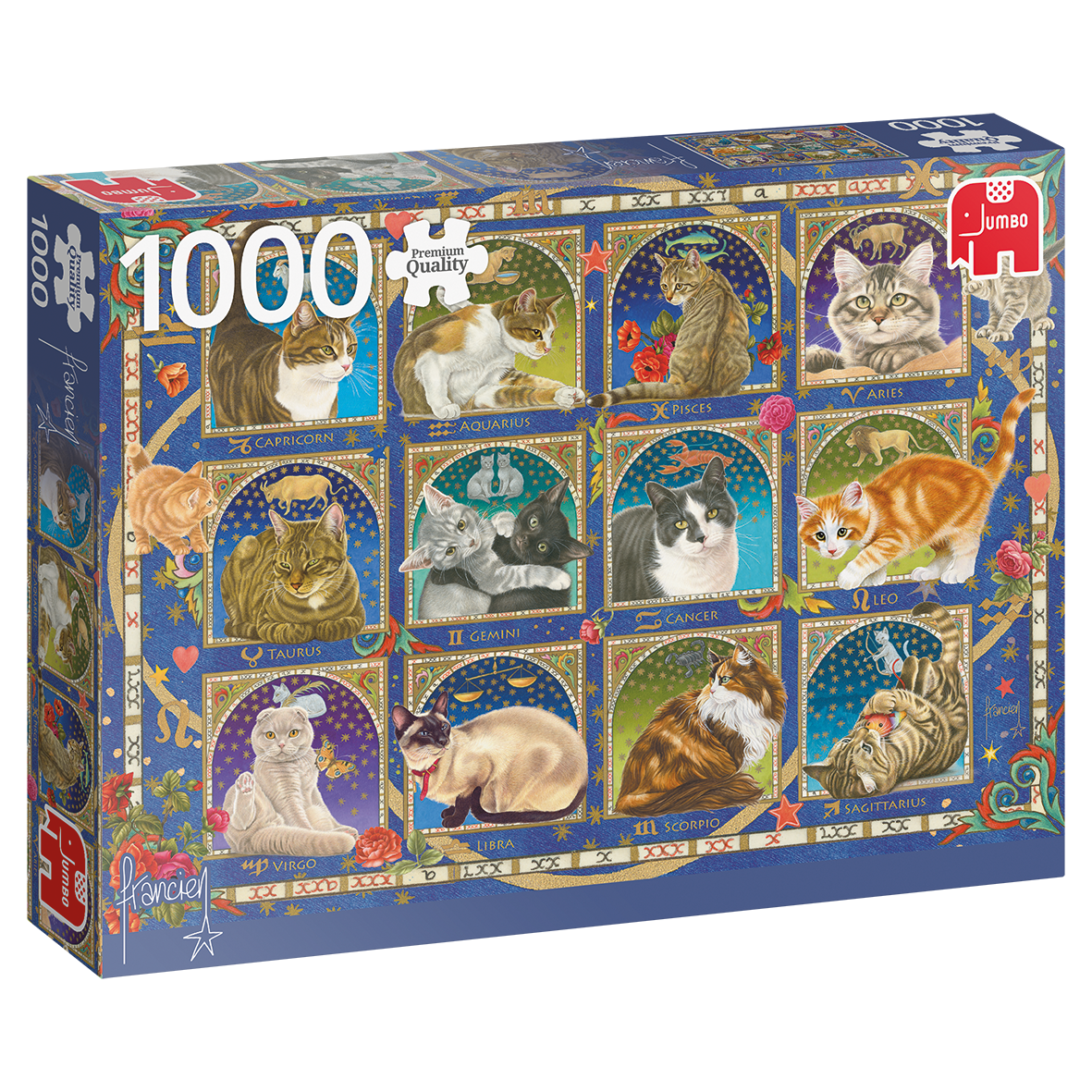 1000-Piece Jigsaw Puzzle - Francien Cat Horoscope Large Puzzle for Adults, Family & Kids | Perfect for Relaxation, Stress Relief & Home Decor