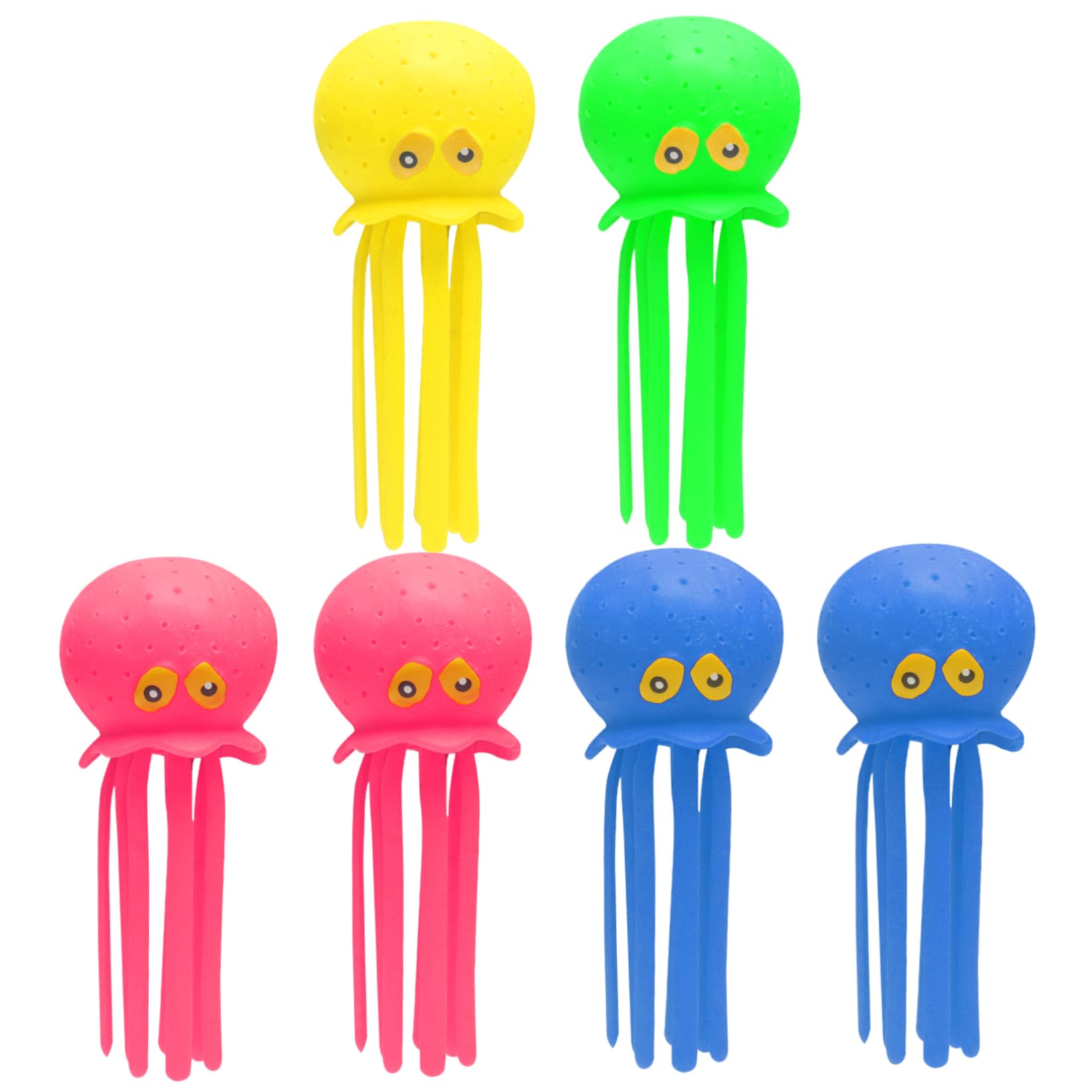 **6PCS Squeezable Soft Octopus Bath Toys for Kids - Cute Water Sensory Pool Toys with Multi-Holes, Stress Relief & Fun Toddler Toys (6.3x2.6 Inches) - Perfect for Bathtime, Pool Play & Sensory Development (Ages 3+)**