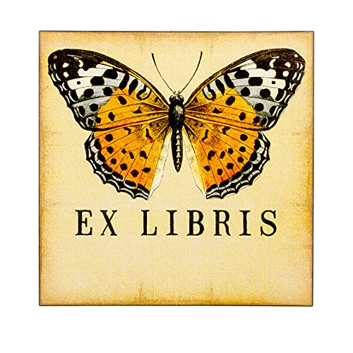 Personalized Orange Butterfly Bookplate Stickers - Set of 20 Custom Name Labels for Kids Books, School Supplies & Gifts - Perfect for Classroom, Library & Home Organization