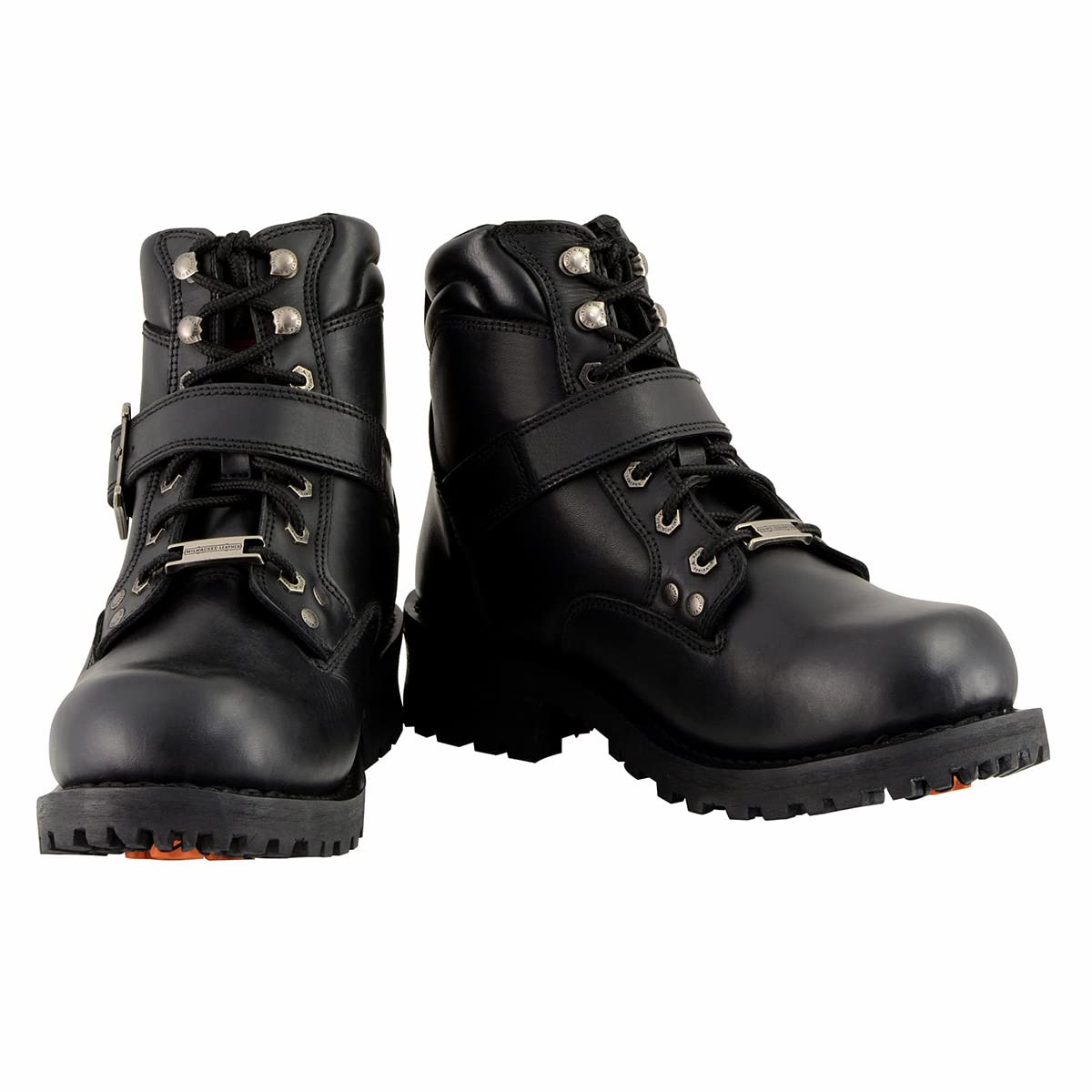 Milwaukee Leather Men's 6 Inch Side Buckle Work Boots - Round Toe Durable Construction for Construction, Farming & Outdoor Work