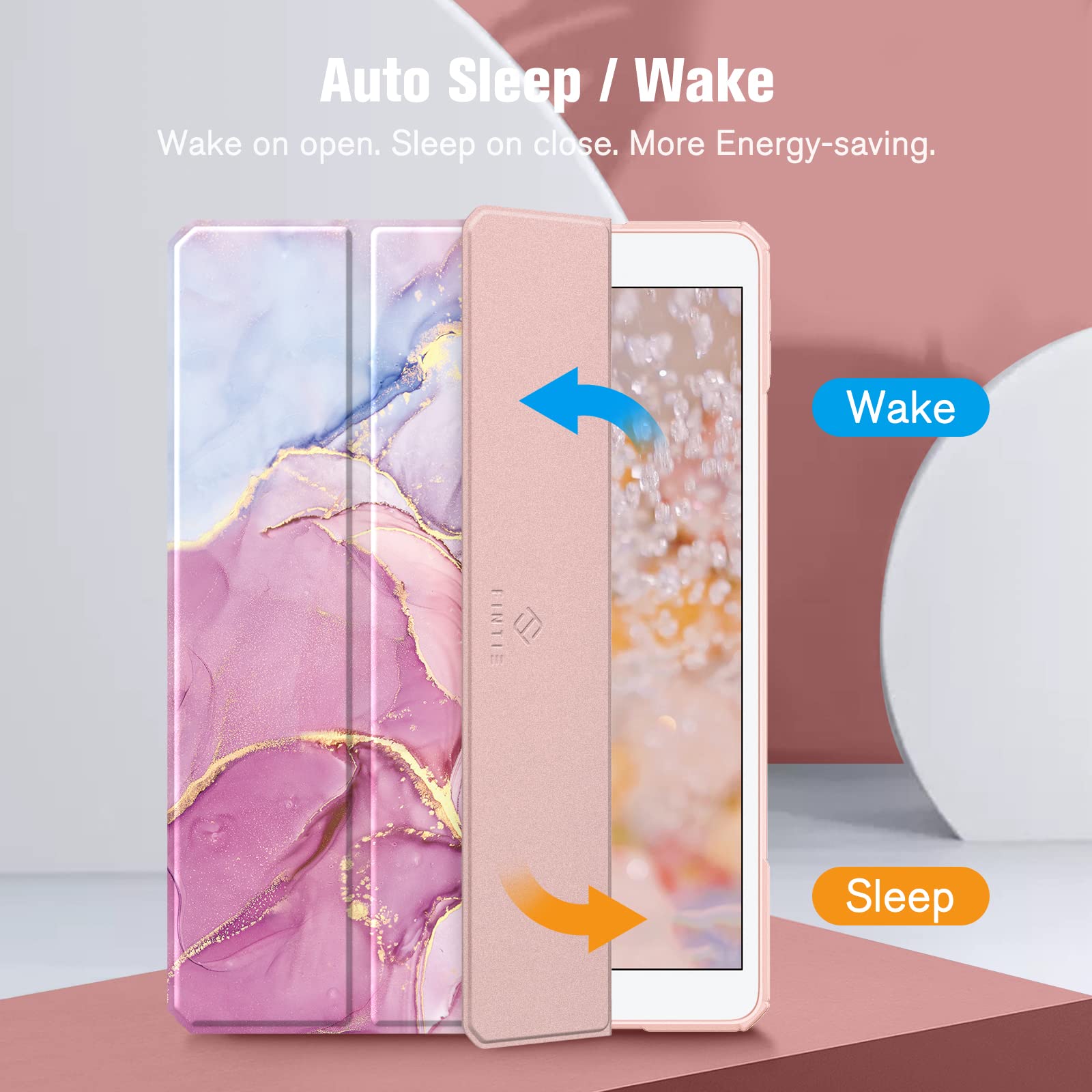 Fintie Hybrid Slim Shockproof Case for iPad Air 3 (2019) & iPad Pro 10.5 (2017) - Clear Transparent Back Cover with Built-in Apple Pencil Holder | Dreamy Marble Design | Perfect for Work, School & Travel Protection