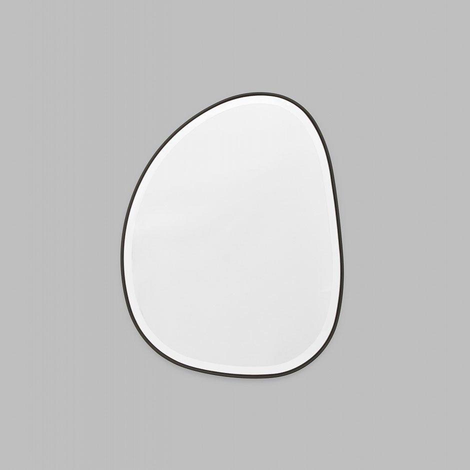 MIDDLE OF NOWHERE Pebble Mirror - Black 55x70cm Wall Decor for Living Room, Bedroom & Bathroom