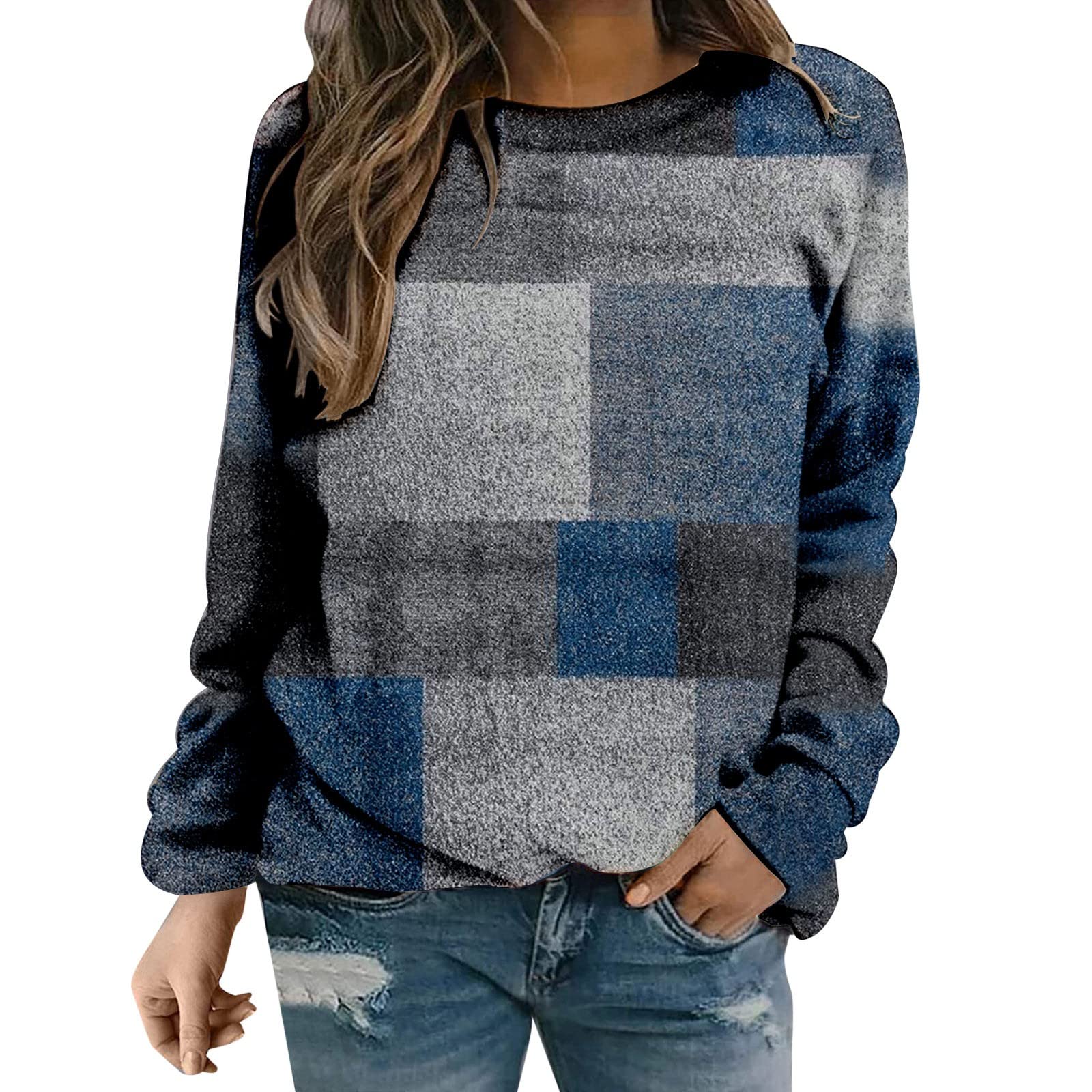 Stylish Women's Graphic Long Sleeve T-Shirt - Casual Crew Neck Pullover Sweatshirt for Everyday Wear | Perfect for Work, Weekend Outfits & Layering