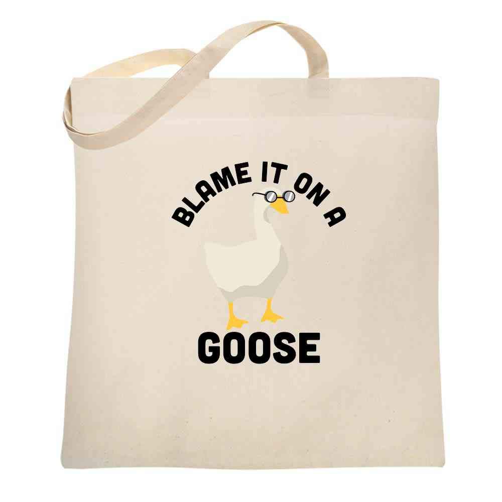 Funny Video Game Meme Tote Bag - Pop Threads 'Blame It On A Goose' Canvas Shopping Bag | Perfect for Gamers, Meme Lovers & Everyday Use