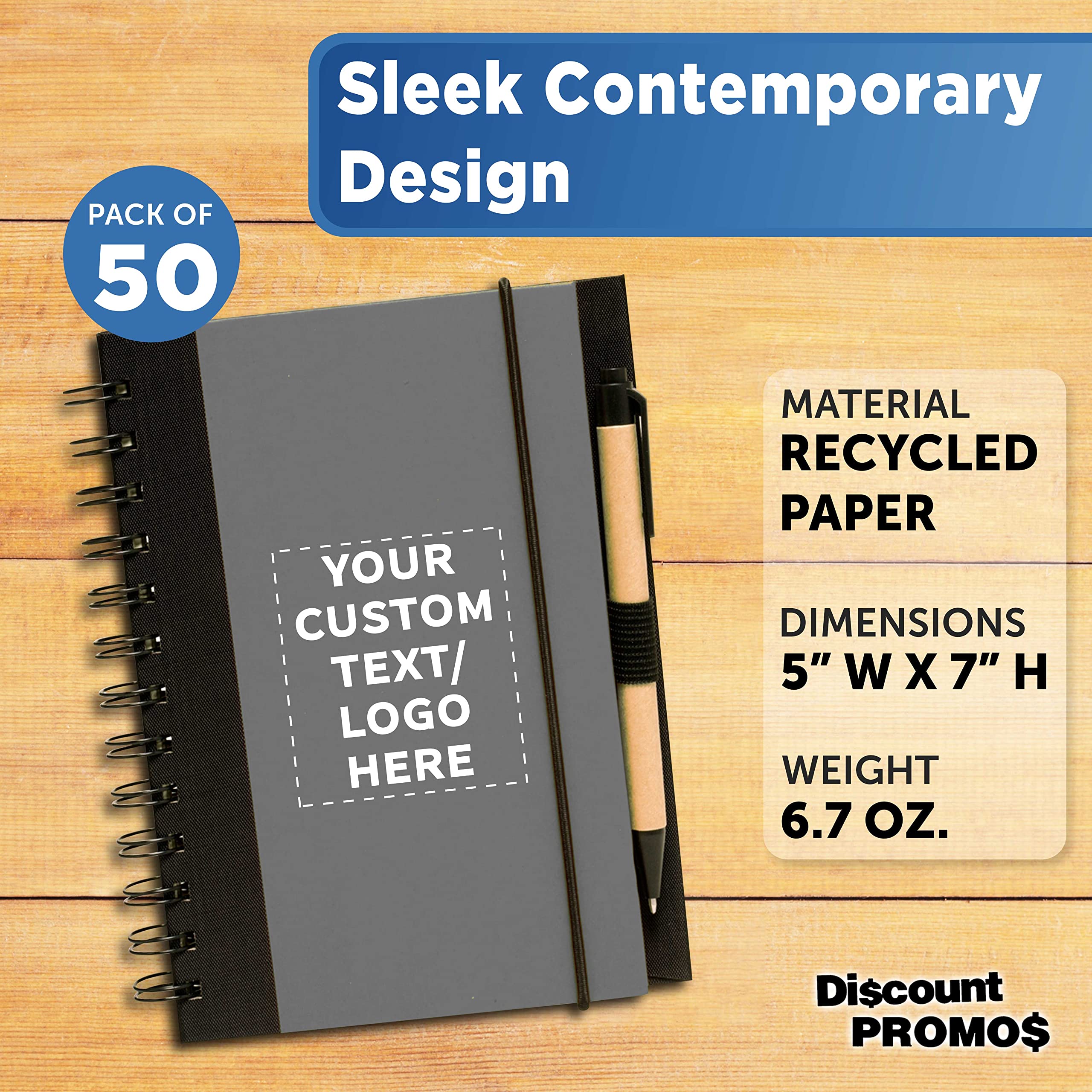 Custom Eco-Friendly Block Notebooks with Pens - 50-Pack Bulk Set, Personalized for Office, School & Business - Perfect for Meetings, Notes & Gifts - Smoke-Free Design