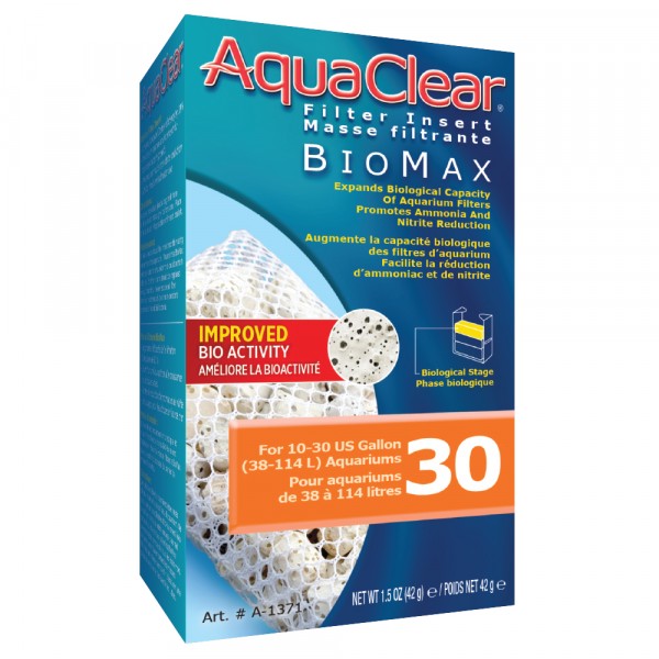 AquaClear 30 BioMax Filter Media Insert - High Performance Aquarium Biological Filtration for Freshwater & Saltwater Fish Tanks - Ideal for Crystal Clear Water & Healthy Fish