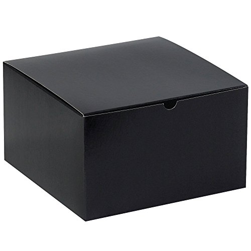 Aviditi 10x10x6 Inch Glossy Black Gift Boxes - 50 Pack | Easy Assembly Holiday & Birthday Gift Boxes for Christmas, Wedding Favors, Party Favors & Special Occasions