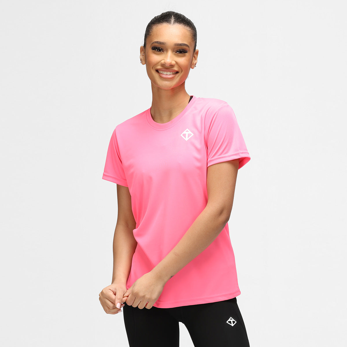 Bright Pink Diamond Women's Technical T-Shirt - Moisture-Wicking, Breathable & Stylish for Workouts, Yoga & Outdoor Activities