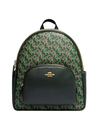 Coach Court Backpack with Monogram Print - Stylish Leather Backpack for Women & Men | Perfect for Work, School & Travel Accessories