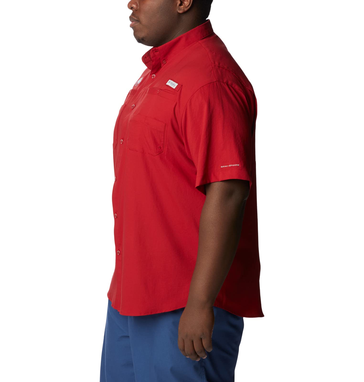 Columbia Men's Big & Tall Collegiate Tamiami Short Sleeve Button-Down Shirt - Casual Wear for Outdoor Activities & Summer Travel