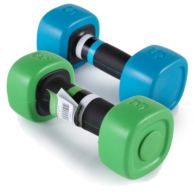 ProForm 3LB & 5LB Square Polypropylene Dumbbell Pairs Set - Home Gym Workout Equipment for Strength Training & Fitness