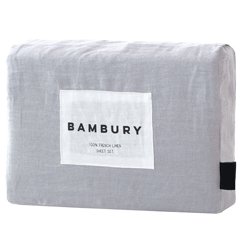 Premium 100% Linen Sheet Set - Silver Queen Size (50cm) | Soft & Breathable Bedding for All Seasons | Perfect for Hot Sleepers & Allergy Sufferers