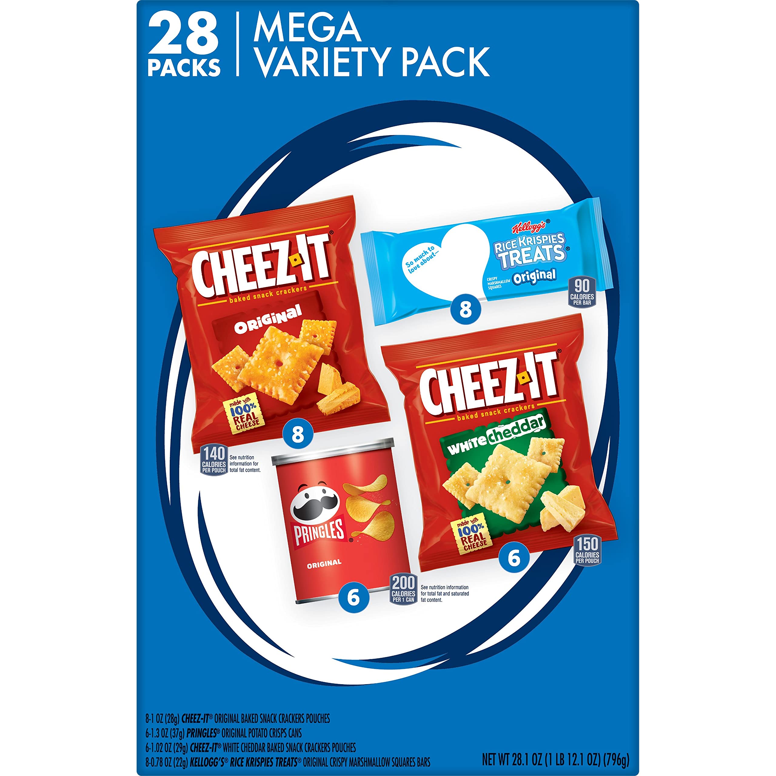 Kellogg's Mega Variety Pack - 28.1oz Box (28 Packs) | Assorted Breakfast Cereal & Snack Bars for Kids, Office, School Lunch & On-the-Go | Perfect for Family Pantry, Work Desk & Travel Snacking
