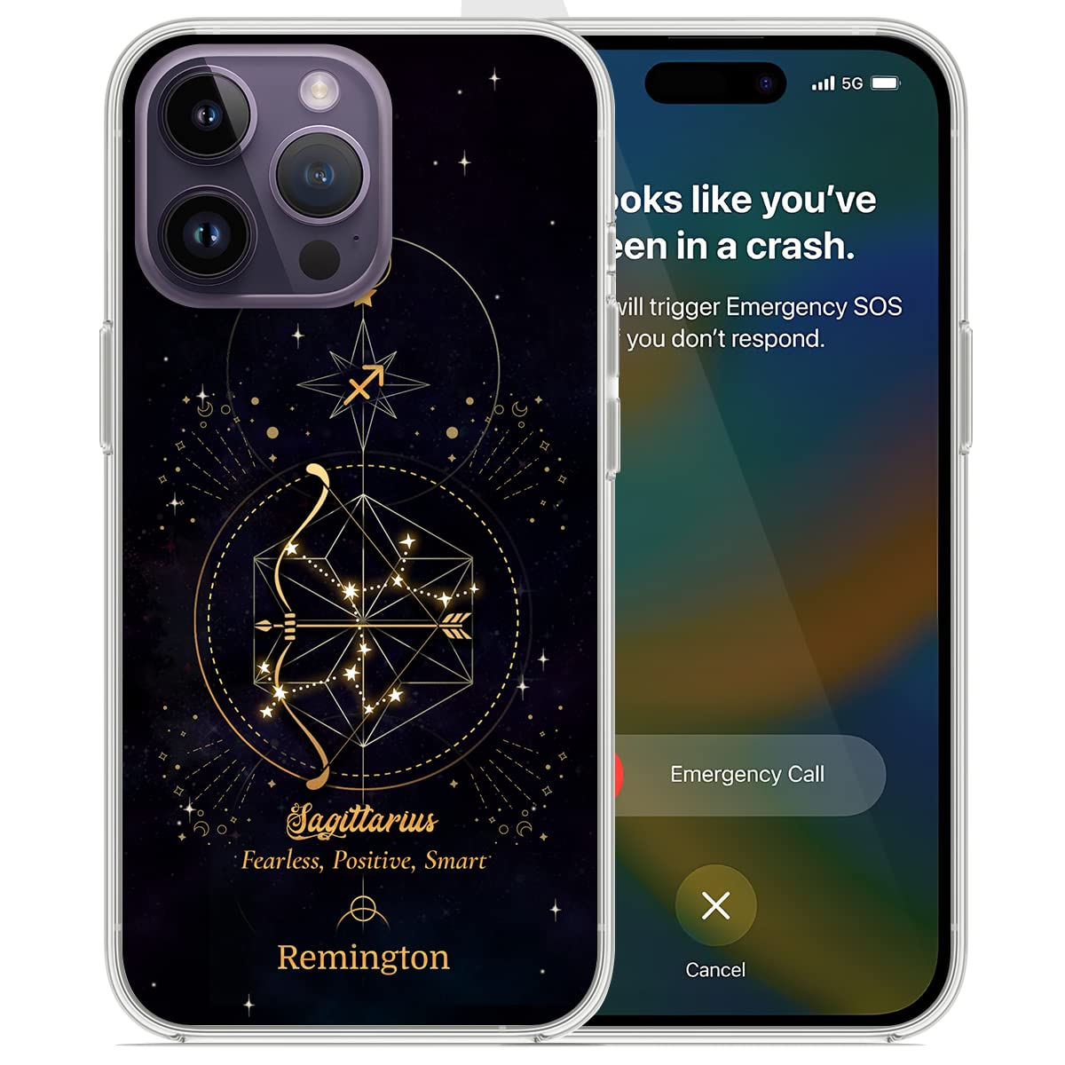Custom Zodiac Sagittarius Astrology Horoscope Phone Case for iPhone 16/15/14/13/12/11/XR/X/XS/8/7 Plus/Mini/Pro Max - Personalized Star Sign Birthday Gift for Travelers & Adventurers