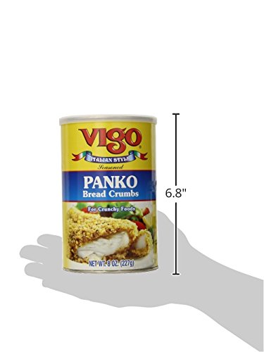 Vigo Italian Style Seasoned Panko Bread Crumbs - 8oz | Gluten-Free Breadcrumbs for Chicken, Fish & Meat Coating | Perfect for Baking, Frying & Air Frying