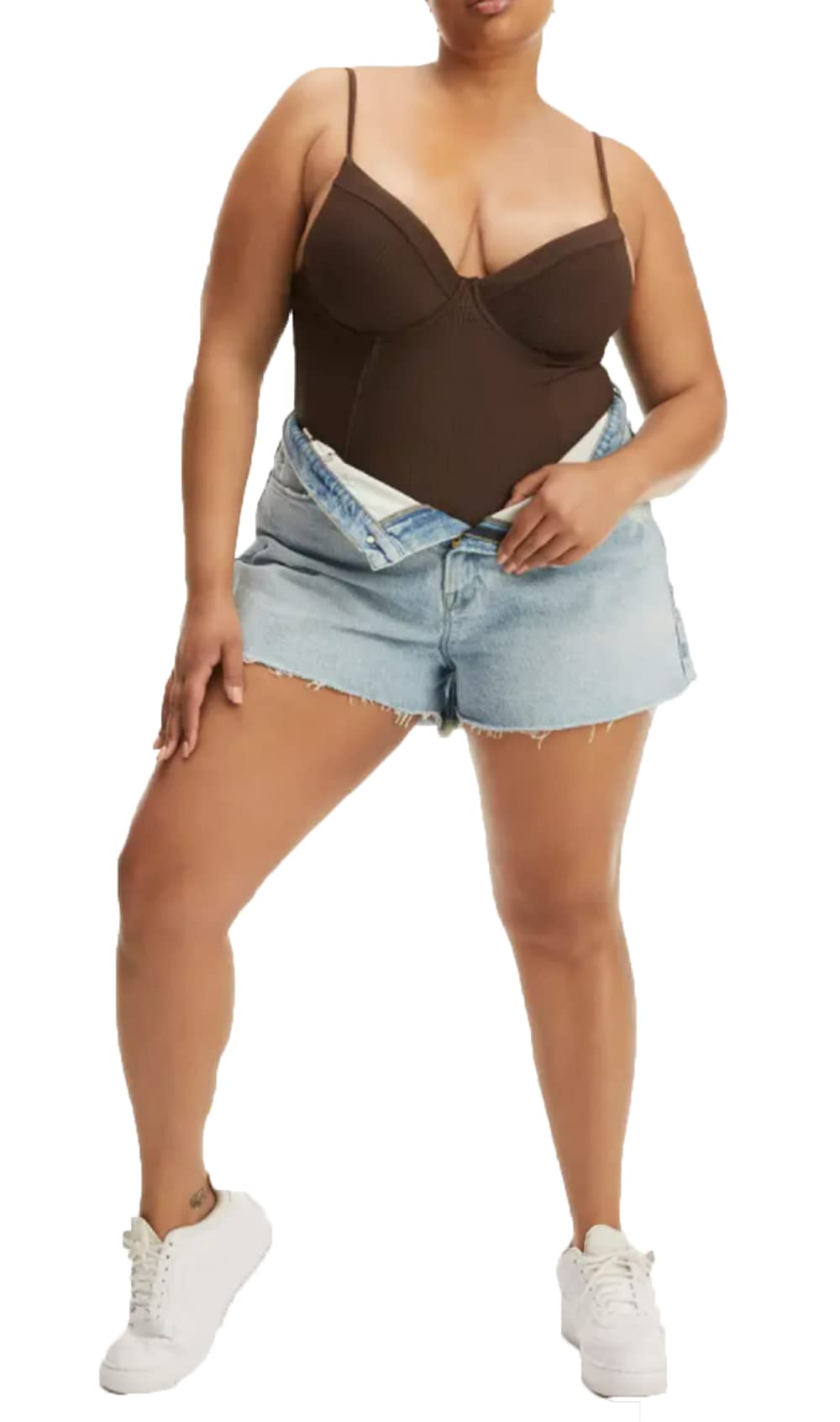 Good American Women's Show Off Underwire One-Piece Swimsuit - Sexy High Cut Bathing Suit for Beach, Pool & Vacation | Tummy Control Swimwear with Adjustable Straps