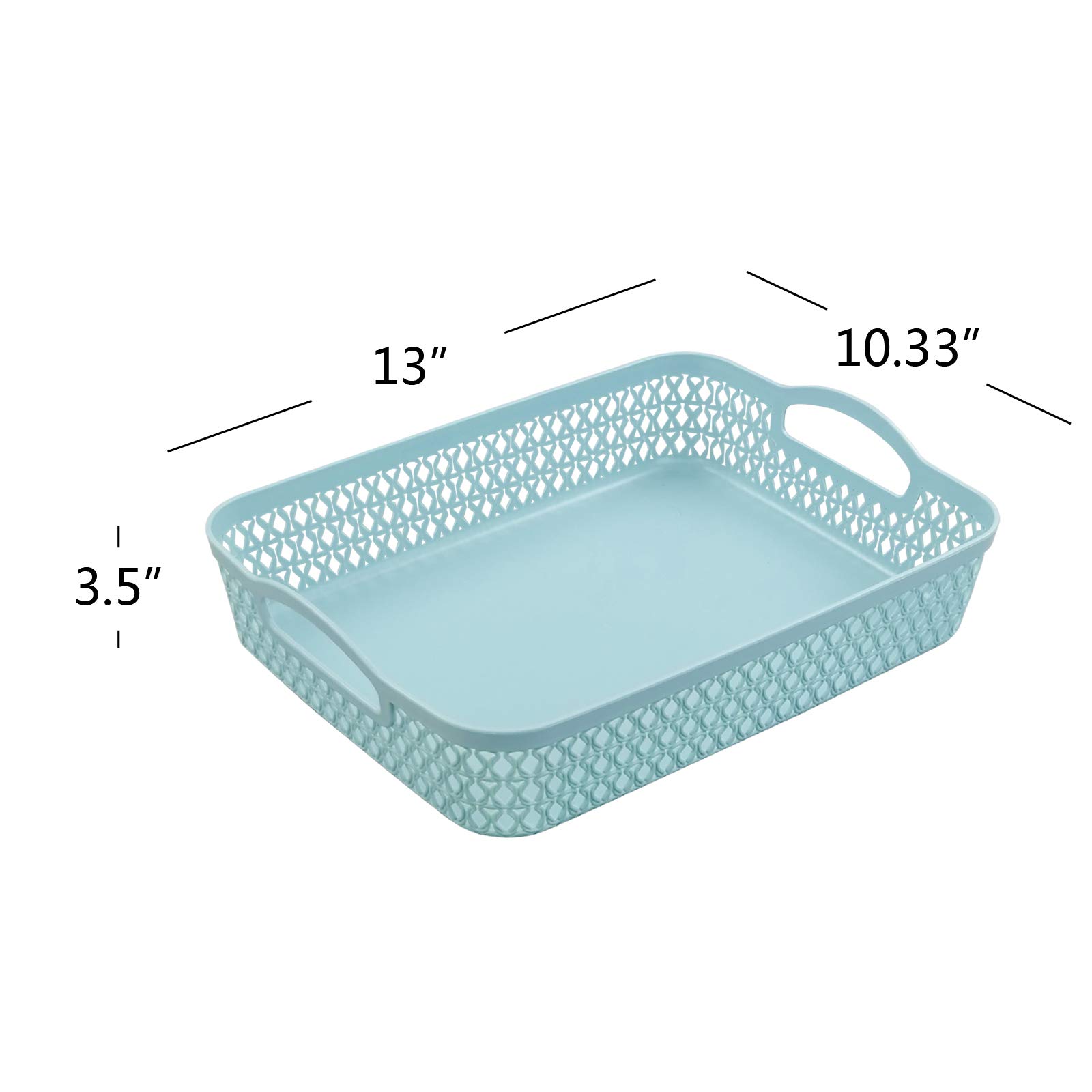 Plastic Weave Baskets - 6-Pack A4 Paper Organizer for Office & Home Storage